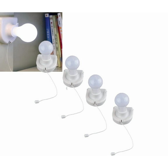 Battery Operated Wireless LED Bulbs - 4 Pack, Ultra-Bright, Peel & Stick for Closets & Outdoors