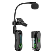 Wireless Instruments Microphone Microphone 2.4G Wireless Saxophone Microphone Instrument Mic HD Sound Auto Pairing Low Latency Rechargeable 360 Degree Adjustable Clip for Saxophone Flute Clarinet