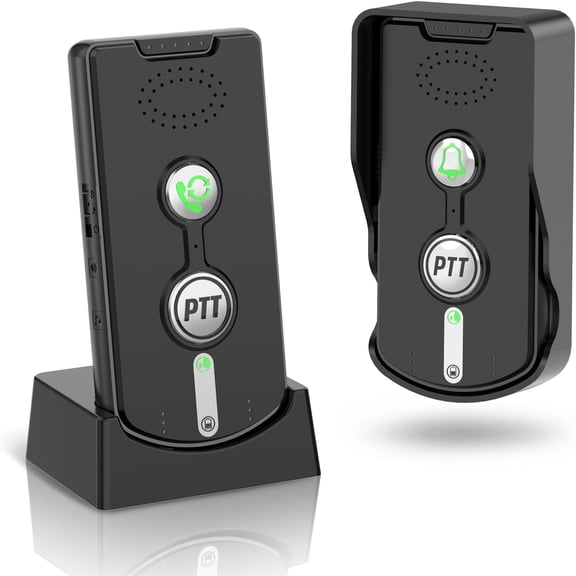 Wireless Intercom, 2 Way Communication Door Intercoms Speaker s with 3280ft Long Range Volume Control Waterproof Cover Rechargeable Battery for Home House Security Office (Black)