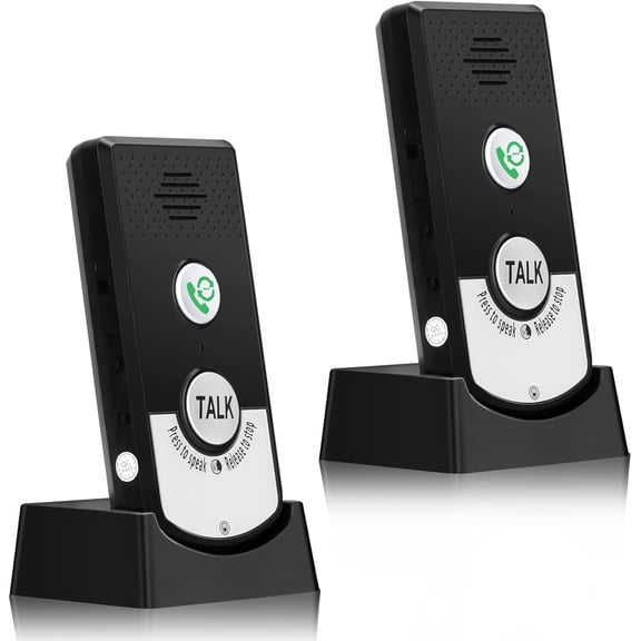 Wireless Intercom System for Home, 2 Way Range Walkie Talkie Comm cation Device for Elderly Monitoring, Home and Office Use, Easy Install Intercom with Doorbell Feature