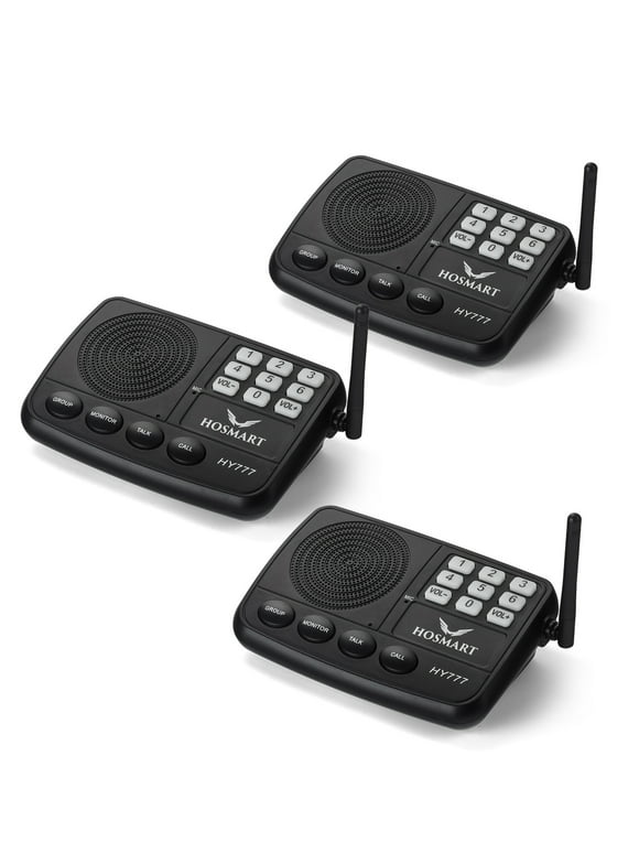 Wireless Intercom System Hosmart 1/2 Mile LONG RANGE 7-Channel Security Wireless Intercom System for Home or Office