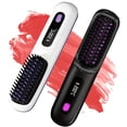 thumbnail image 1 of Wireless Ionic Hair Straightening Brush - Portable, Negative Ions, USB Rechargeable, Fast Heating, Anti-Scald, 3 Temp Settings, Ideal for Travel & Daily Use, Perfect Gift for Her, 1 of 10