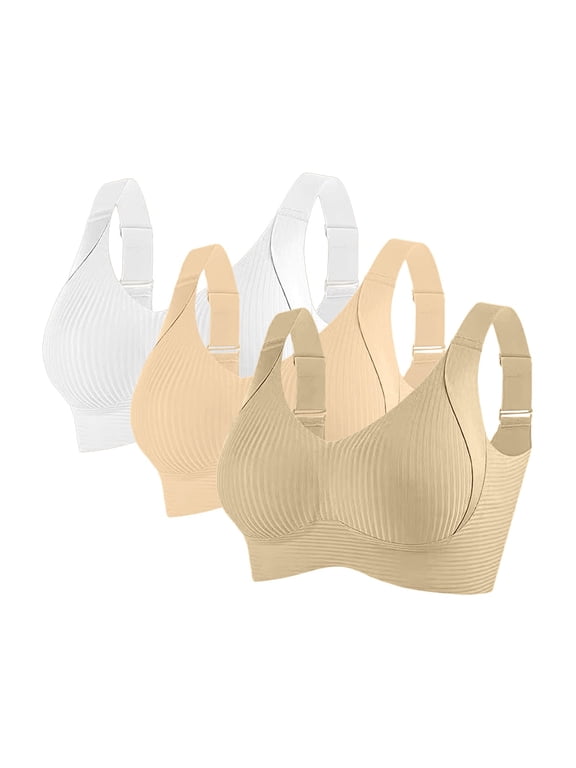 Wireless Jelly Bra for Women Full Coverage Push Up No Underwire Support Minimizer Bras