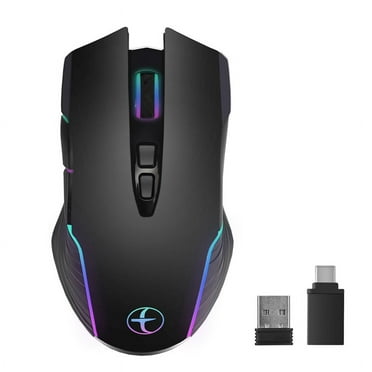 Wireless Jiggler Mover LED Rechargeable 2.4G Mause Ergonomic Mini USB Optical Mice 1600