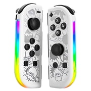 Wireless Game Controller for Switch,Controllers L/R with LED,Support/Dual Vibration/Motion Control/Wake-up Function,Purple