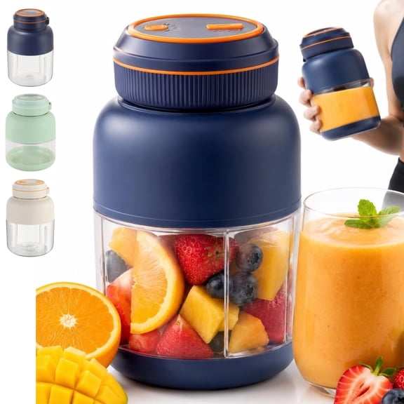 Wireless Juicer Cup 1300ML Portable Blender for Shakes and Smoothies 20000RPM High Speed Juicer Cup with USB Rechargeable Dual Lid Cordless Personal Blender for Gym Office Travel Blue