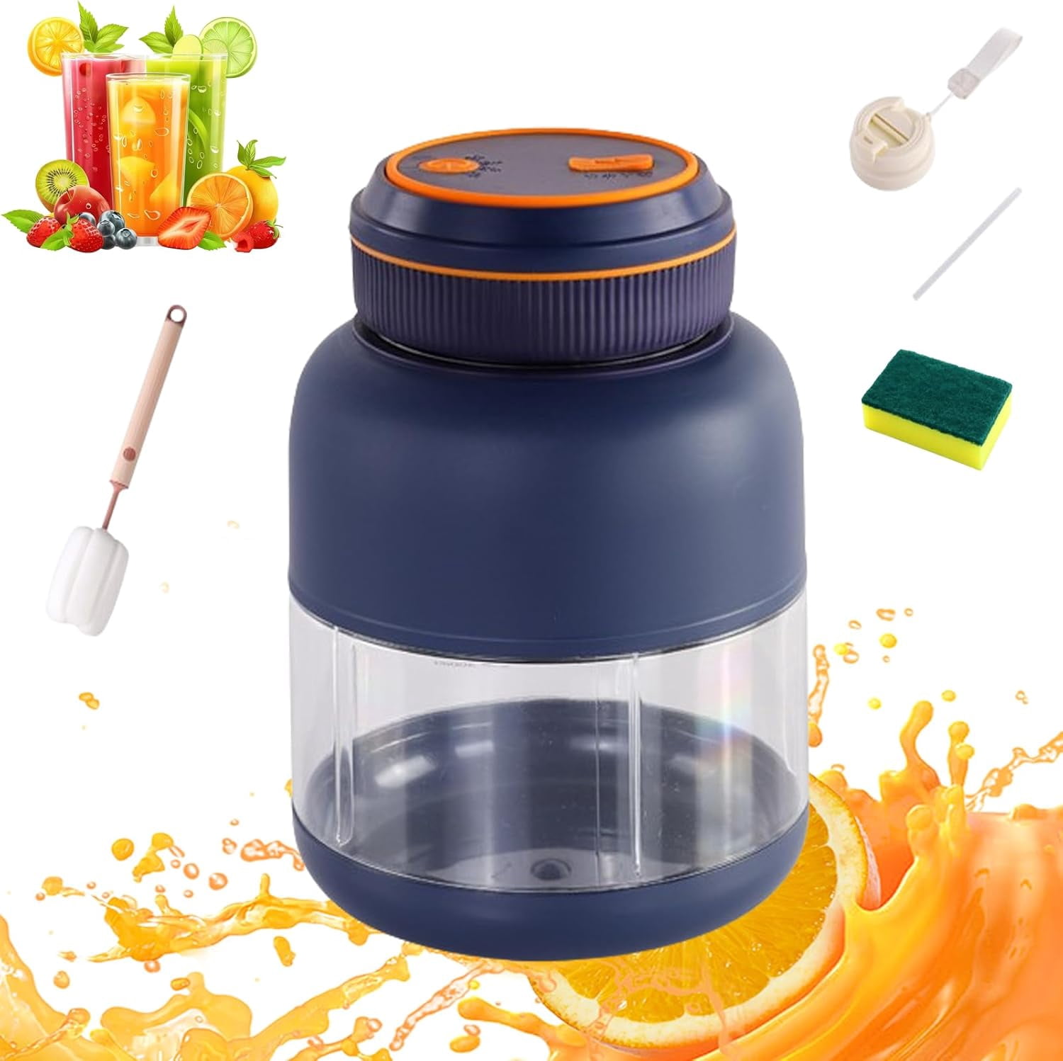 Wireless Juicer Cup,44oz Portable Electric Juicer Blender, New Household Appliances Juicers Comes with 38 Blades,Personal Size Blender for Shakes and Smoothies (B, 800ml)