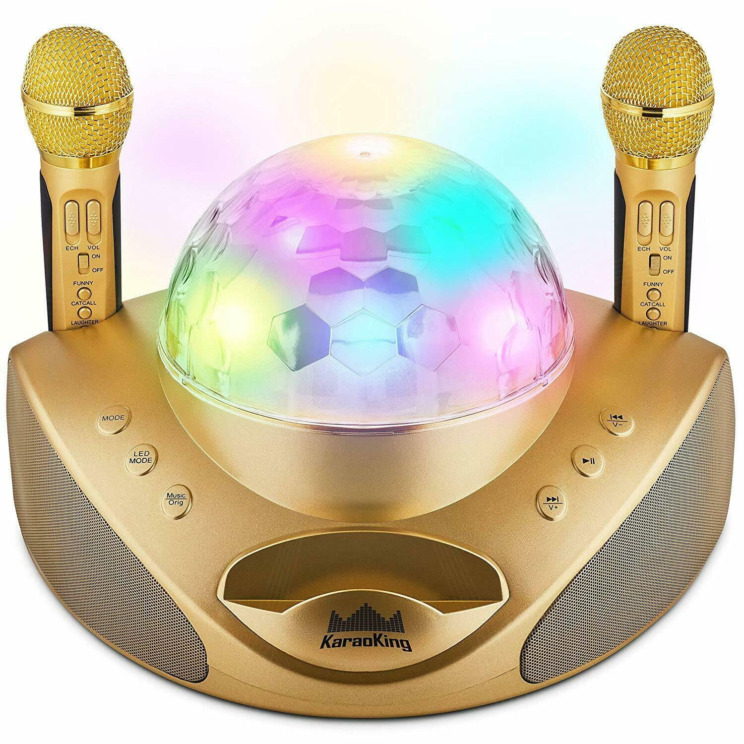 Wireless Karaoke Machine Microphone for Adults and Kids New 2020 Pro System  - Gold 
