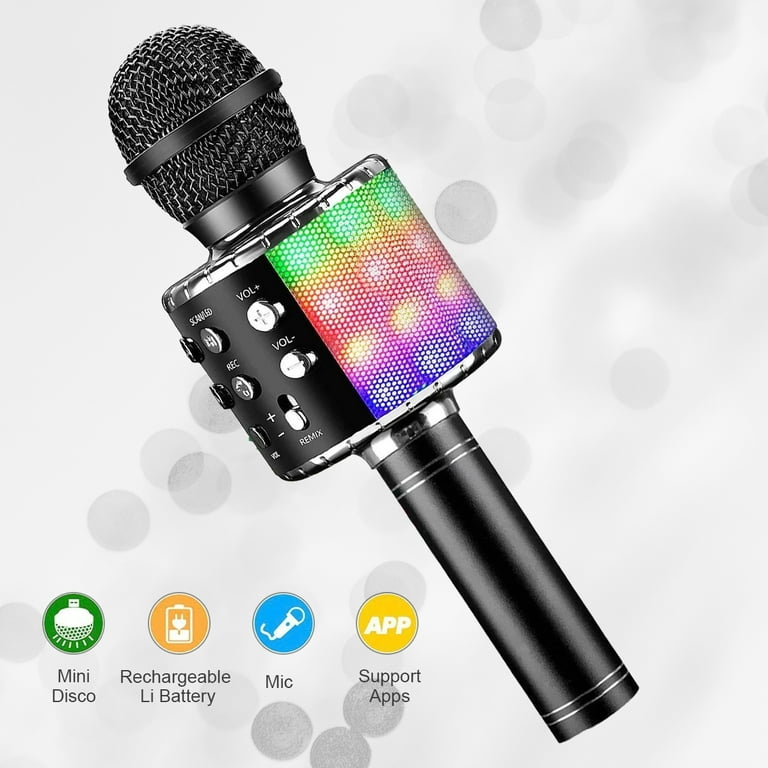 Wireless Karaoke Microphone for Kids, 4-in-1 Portable Handheld Karaoke  Machine with Voice Disguiser, Perfect for Christmas, Home, and Birthday