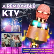 NOVASHION Wireless Karaoke Microphone Microphone for Kids, Gifts Toys for 4 6 8 10 12 Year Old Girls Boys, Handheld LED Microphone for Home KTV Compatible with Android/PC/Laptops