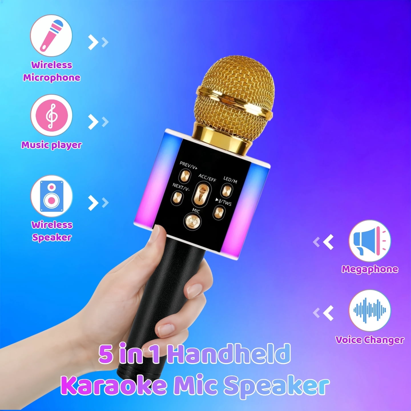 JYX Karaoke Machine S8-T, Bluetooth Speaker with 3 Wireless