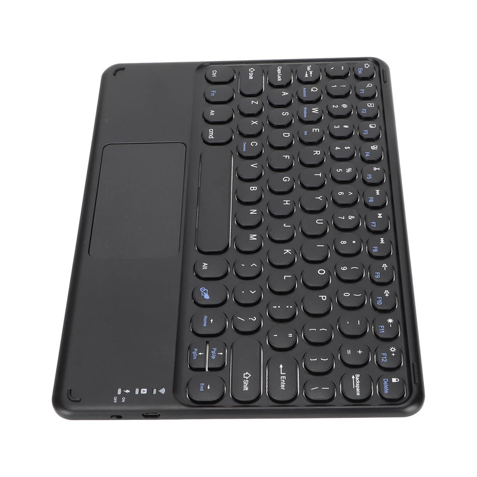 Wireless Keyboard 10in Round Keycap Touchpad Function Portable Widening Enlarging Waterproof