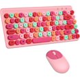 Wireless Keyboard And Mouse Combo, 2.4Ghz Cute Keyboard With Slim Mouse