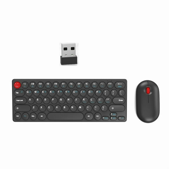 Wireless Keyboard And Mouse Combo With Round Keycaps 2.4G 64 Keys Silent Click For PC Laptop Ergonomic