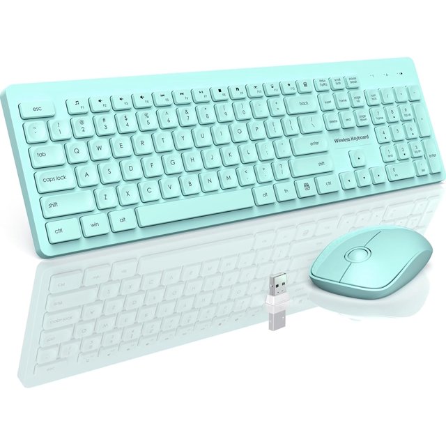 Wireless Keyboard And Mouse Silent Set, 2.4Ghz UltraSlim Usb Keyboard