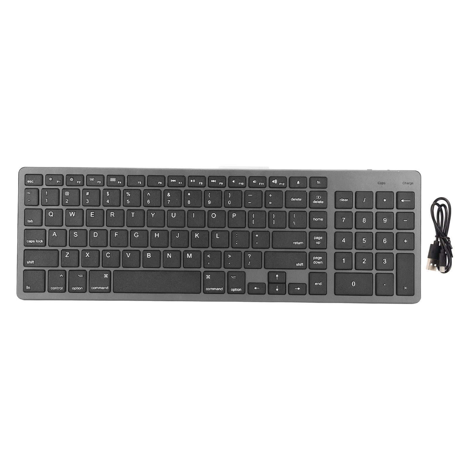Wireless Keyboard BT3.0 102 Keys Ergonomic Scissor Switch Rechargeable ...