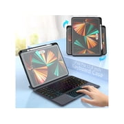 Wireless Keyboard Case with Touchpad for iPad Pro 12.9 inch 6th Generation 2022 / 5th Gen 2021 / 4th Gen 2020 / 3rd Gen 2018 with Pencil Holder, Backlit