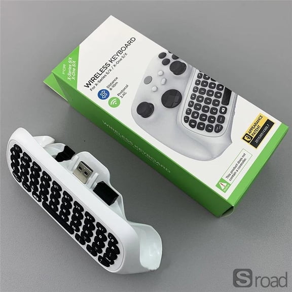 Wireless Keyboard Chatpad For Xbox Controller With Audio Jack, 2.4G Plug & Play Compact Keypad For Xbox Series X/S/One Controller, Low Latency Typing Accessory