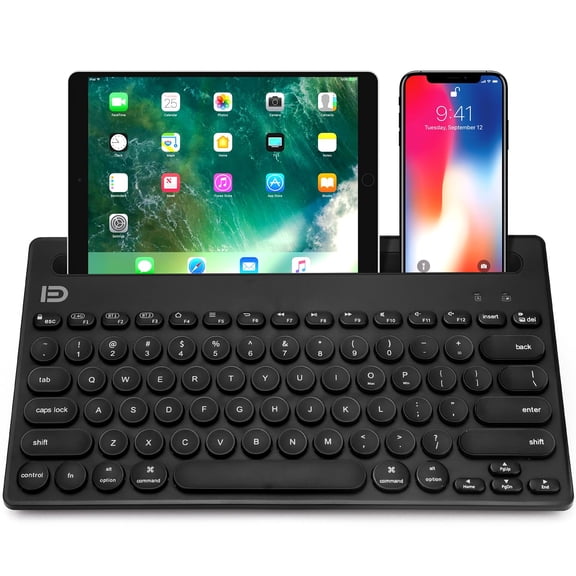 Wireless Keyboard, Dual Channel Multi-Device Bluetooth Keyboard, Portable Slim Cute Design with 20m Connection Range, Compatible with Tablet, Smartphone, PC, Windows, Android, iOS, Mac