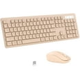 thumbnail image 1 of Wireless Keyboard and Mouse, 2.4GHz Cordless Keyboard Mouse Combo, Optical Mouse, Plug and Play USB Receiver, Compatible with Windows, Mac, Laptop, and PC（Milk Tea）, 1 of 4