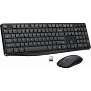 Wireless Keyboard and Mouse Combo, 104 Full-Size Adjustable Keyboard with Battery Indicator, Compact Computer Keyboard, Silent Mouse, 3 DPI, Easy to Use, for Wi