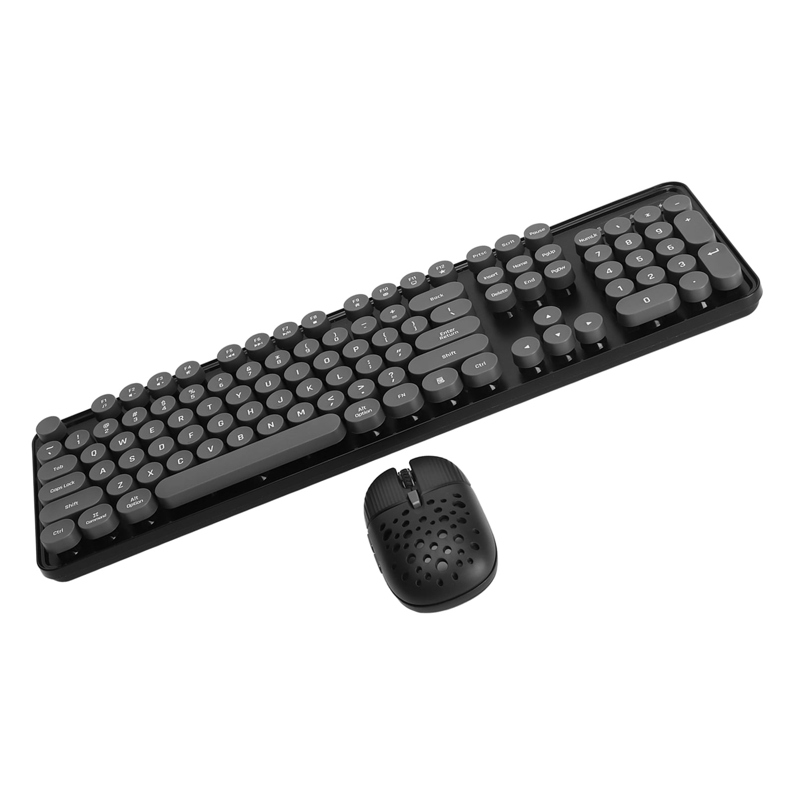 Wireless Keyboard Mouse Combo, 104 Keys Pure Color Retro Wireless