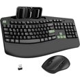 Wireless Keyboard and Mouse Combo, 2.4G Ergonomic Wave Keys ...