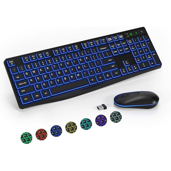 Chumajor Wireless Keyboard and Mouse, 2.4G Ergonomic Rechargeable Keyboard and Mouse Combo, 3 Adjustable Cordless USB Keyboard and Mouse, Quiet Click for Computer/Laptop/Windows/Mac