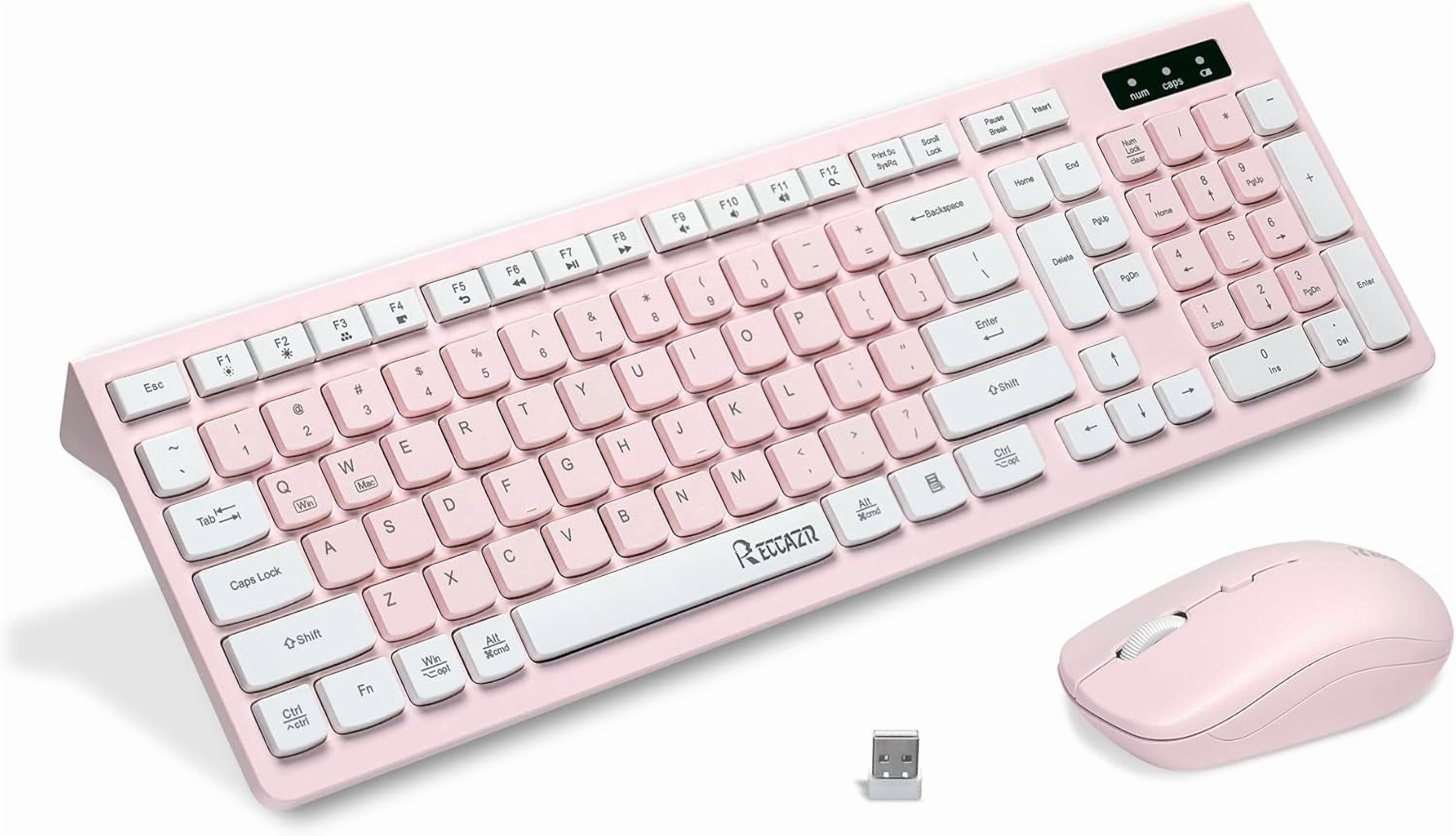 Wireless Keyboard and Mouse Combo, 2.4G Full-Sized Keyboard and Mouse ...