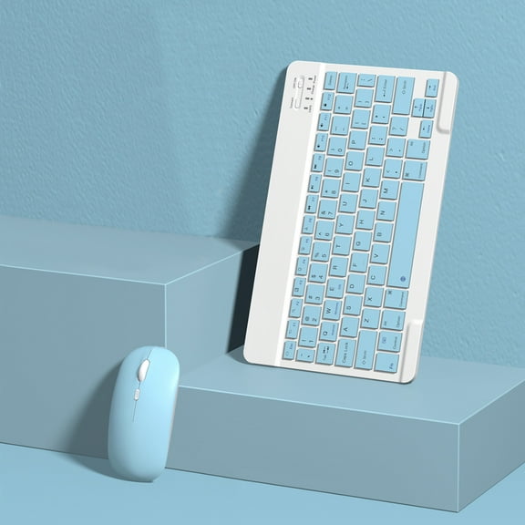 Wireless Keyboard Mouse Combo - 9.72x5.9x0.27in Bluetooth Portable Set for PC Tablet Phone, Ultra Slim Rechargeable Designed, Travel Home Office Use