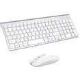 thumbnail image 1 of Wireless Keyboard and Mouse Combo, Cimetech Quiet Keyboard and Adjustable DPI Mouse Set, 2.4GHz USB Ultra Slim Silent Computer Keyboard and Mouse for Laptop, PC, Notebook, Desktop-Silver, 1 of 8