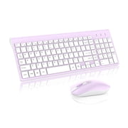 Wireless Keyboard and Mouse Combo, Cimetech Quiet Keyboard and Adjustable DPI Mouse Set, 2.4GHz USB Ultra Slim Silent Computer Keyboard and Mouse for Laptop, PC