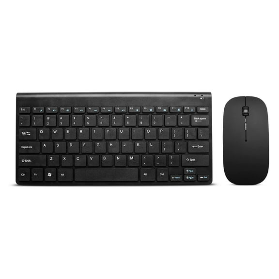 Wireless Keyboard and Mouse Combo, Compact Quiet Wireless Keyboard and Mouse Set 2.4G Ultra-Thin Sleek Design for Windows, Computer, Desktop, PC, Notebook, Laptop, Black