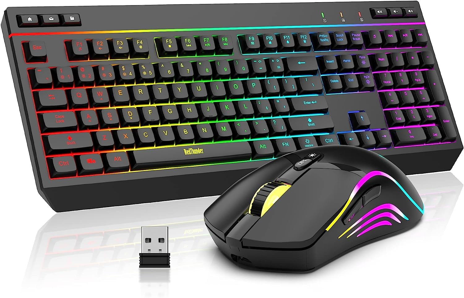 Wireless Keyboard and Mouse Combo, Full Size Anti-Ghosting Keyboard ...