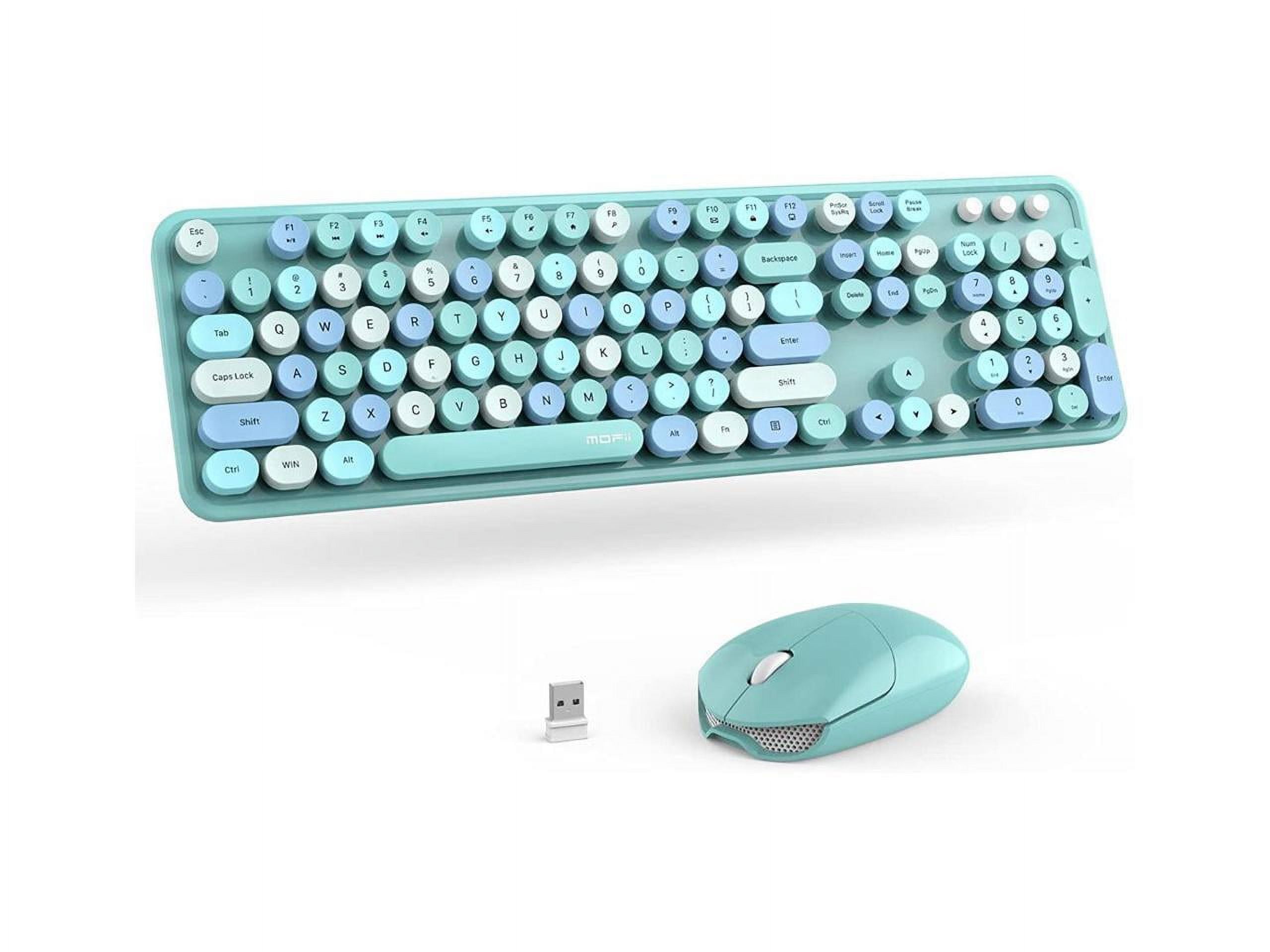 Wireless Keyboard and Mouse Combo, MOFii Cute Retro Keyboard with