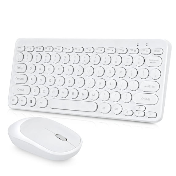 Wireless Keyboard and Mouse Combo, Silent 2.4G Keyboard Mouse Set Ergonomic Portable Full Size Keyboard, Computer Accessories for Office Home Laptop Desktop Travel
