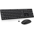 Wireless Keyboard and Mouse Combo, Silent Full Size USB Keyboard Mouse