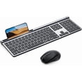 thumbnail image 1 of Wireless Keyboard and Mouse Combo, Ultra Slim Rechargeable Dual-Mode (Bluetooth 5.0x2 +2.4G) Silent Keyboard and Mouse Set, Multi-Device Full-Size Compact Design for MacOS/iOS/Android/Windows, 1 of 4
