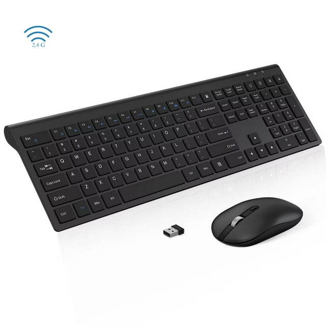 Wireless Keyboard and Mouse Combo, cimetech 2.4G Full-Sized Ultra-Slim ...