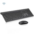 thumbnail image 1 of Wireless Keyboard and Mouse Combo, cimetech 2.4G Full-Sized Ultra-Slim Keyboard and 3 Level DPI Adjustable Quiet Cordless USB Mouse for Computer/Laptop/PC/Windows (Black), 1 of 7
