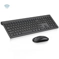 thumbnail image 1 of Wireless Keyboard and Mouse Combo, cimetech 2.4G Full-Sized Ultra-Slim Keyboard and 3 Level DPI Adjustable Quiet Cordless USB Mouse for Computer/Laptop/PC/Windows (Black), 1 of 7