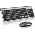 thumbnail image 1 of Wireless Keyboard and Mouse Combo, Cimetech Quiet Keyboard and Adjustable DPI Mouse Set, 2.4GHz USB Ultra Slim Silent Computer Keyboard and Mouse for Laptop, PC, Notebook, Desktop-Gray, 1 of 10