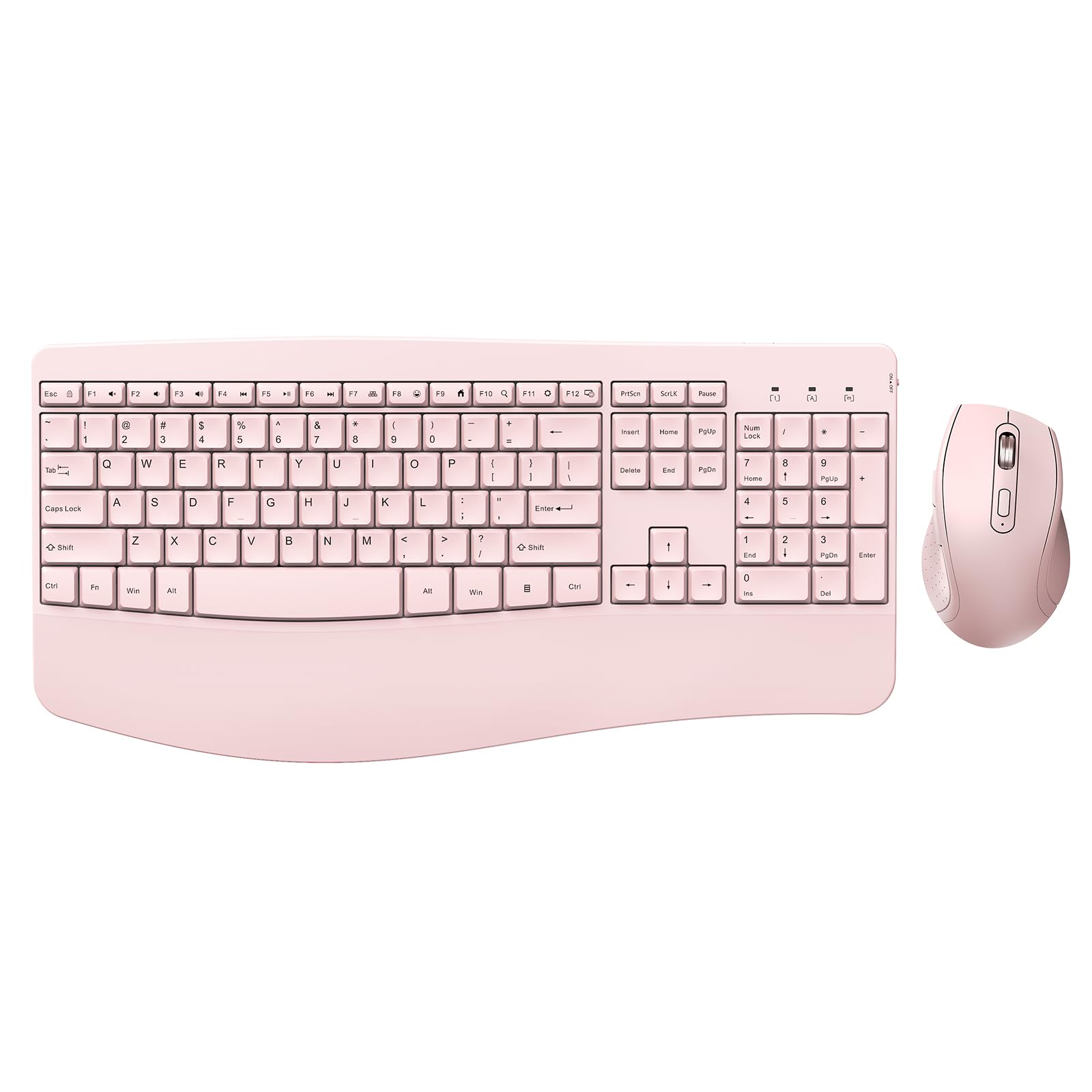 Wireless Keyboard and Mouse - Full Size Ergonomic Keyboard with Palm ...