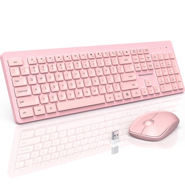 Wireless Keyboard and Mouse Set, 2.4GHz UltraSlim USB Keyboard and