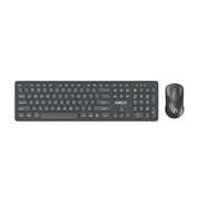 Wireless Keyboard & Mouse Set, Black, Single Piece with Receiver for two & 104 Full Keys Layout
