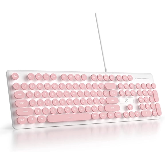 Wireless Keyboard and Mouse Set  Full-Sized 110Pcs Slim Round Key Design, Quiet Typing, Adjustable DPI Ergonomic Mouse, Combo for PC, Mac, Laptop, Tablets(Light Purple)