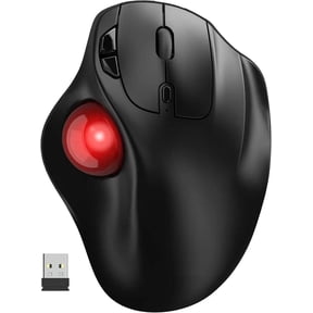 Wagpak Rechargeable Wireless Trackball Mouse with Ergonomic Thumb Control, Supports 3-device Switching (Bluetooth & USB), 5 Adjustable DPI, Relieves Wrist Fatigue