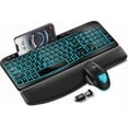 thumbnail image 1 of Wireless Keyboard and Mouse Combo, Ergonomic Wave Keyboard with Wrist Rest, RGB Backlit, Rechargeable, Dual System Compatible, 1 of 9