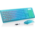 thumbnail image 1 of Wagpak Wireless Keyboard and Mouse Combo RGB Backlit Rechargeable 2.4GHz Quiet 108 Keys Keyboard-Metallic Blue, 1 of 8