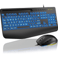 thumbnail image 1 of Wired Keyboard & Mouse Combo, 4X Large Print RGB Backlit Keys with Palm Rest, Ergonomic USB Plug & Play Set for Seniors Students PC Laptop Mac Home Office, 1 of 9